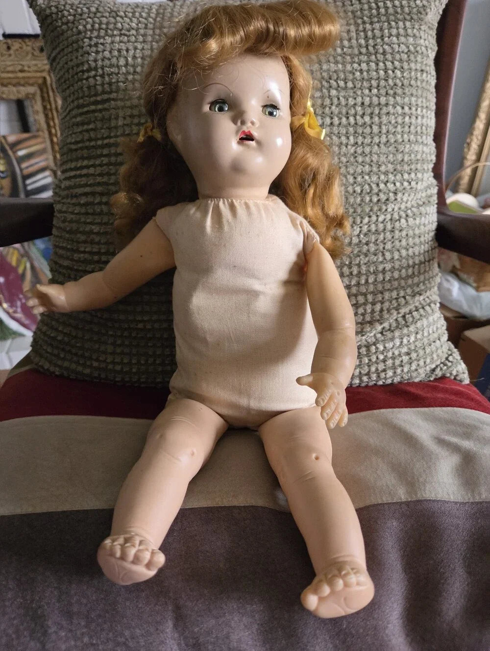 Vintage Baby Doll Cries & Sleeps Teeth Composition Head